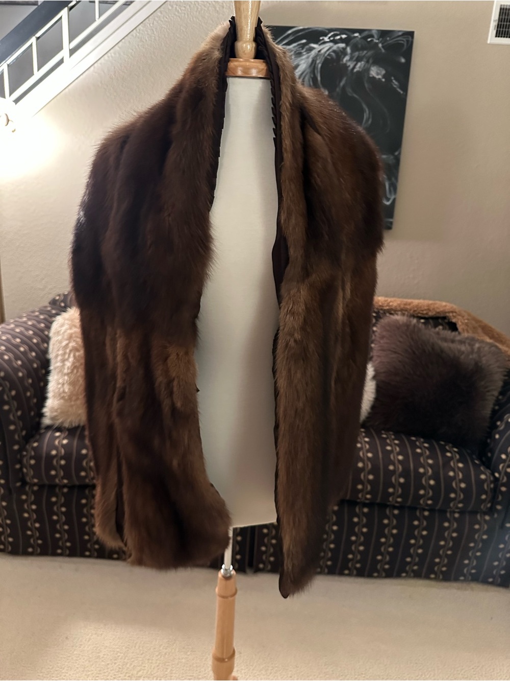 PRISTINE Vintage Day Furs Genuine Sable Fur Wrap/Stole Flawless